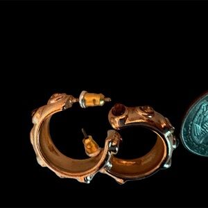 Gold Textured Hoop Earrings